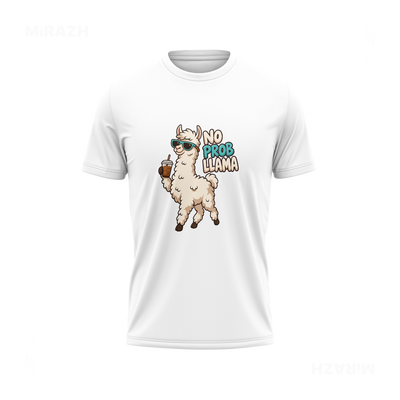 NoProbLlama Couple T Shirt 04 White