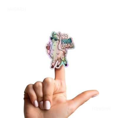 NoProbLlama Die Cut Holographic Sticker 02