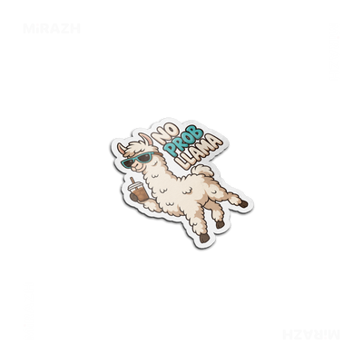 NoProbLlama Die Cut Magnet 03