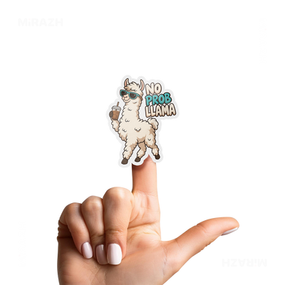 NoProbLlama Die Cut Outdoor Sticker 02 Clear