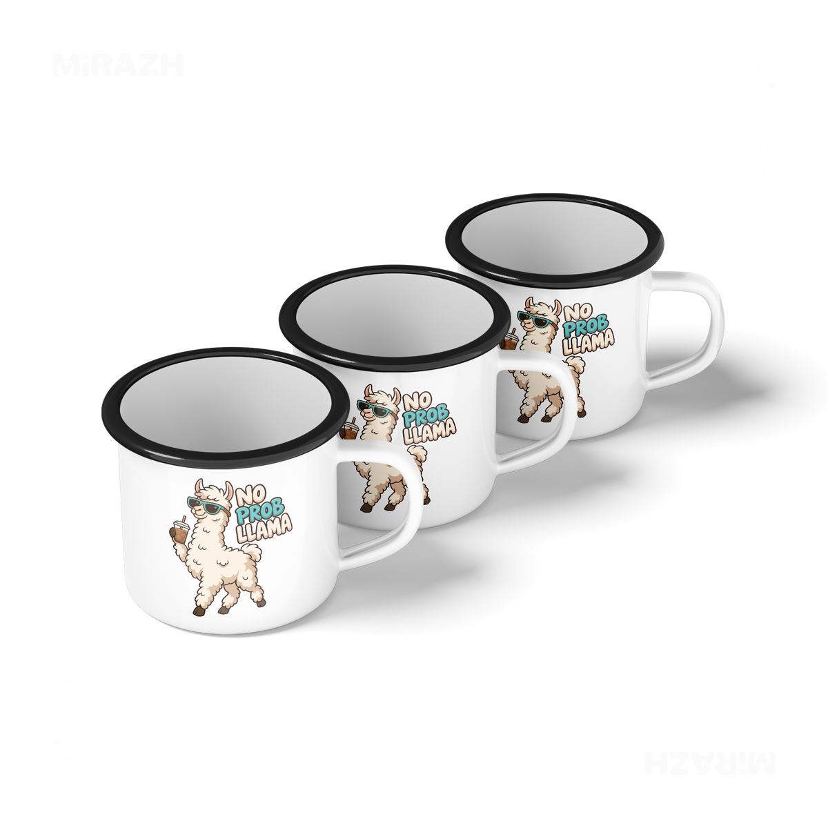NoProbLlama Enamel Camping Mug 05