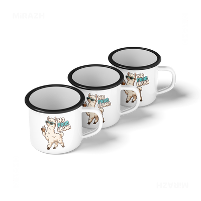 NoProbLlama Enamel Camping Mug 05