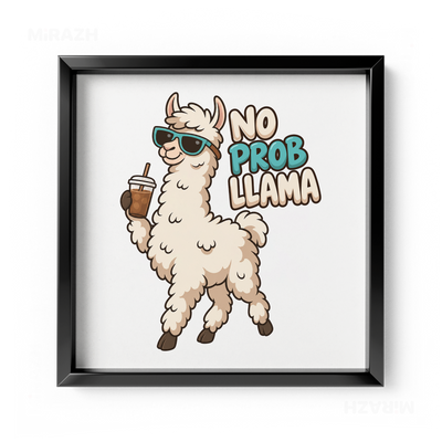 NoProbLlama Framed Poster 04 Black Aluminum