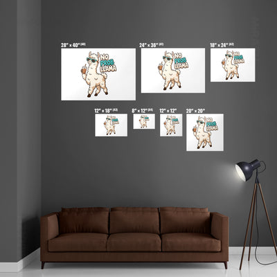 NoProbLlama Framed Poster 06 Black Wood