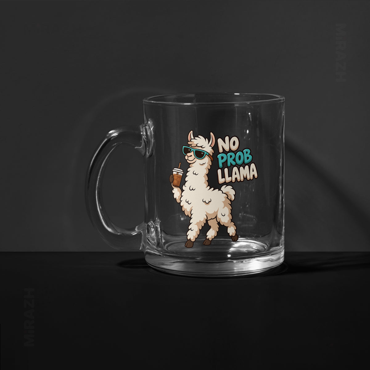 NoProbLlama Glass Mug 01