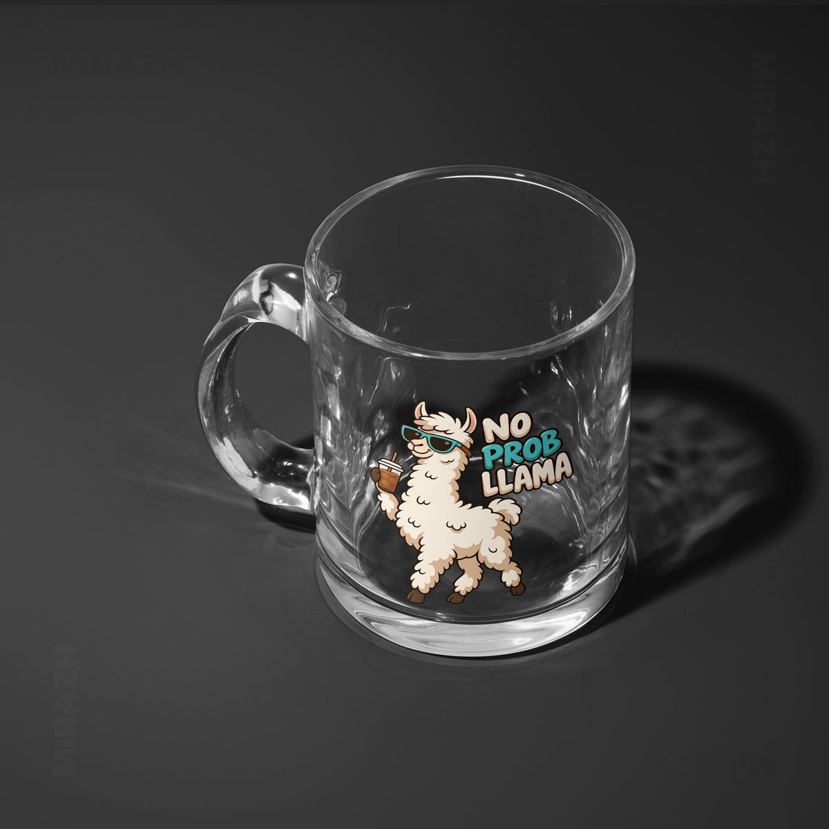 NoProbLlama Glass Mug 04