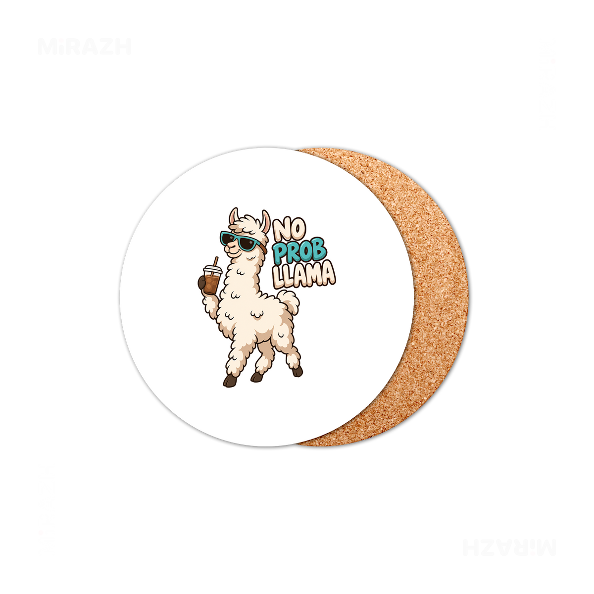 NoProbLlama High Gloss Coaster 01 Round