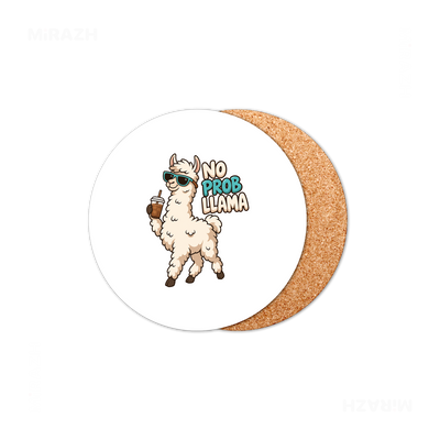 NoProbLlama High Gloss Coaster 01 Round