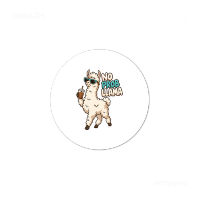 NoProbLlama High Gloss Coaster 03 Round