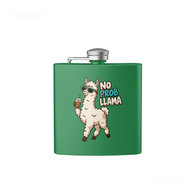 NoProbLlama Hip Flasks 01 Green