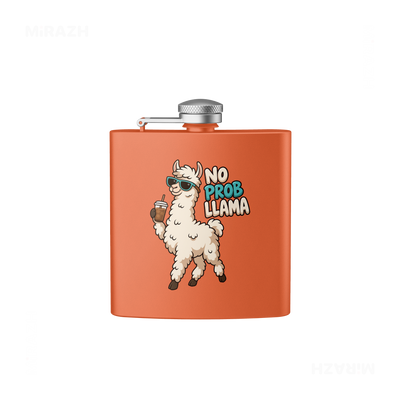 NoProbLlama Hip Flasks 01 Orange