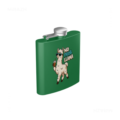 NoProbLlama Hip Flasks 03 Green