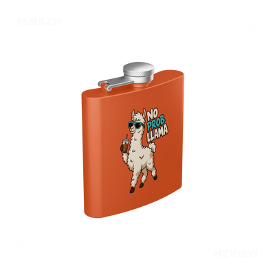 NoProbLlama Hip Flasks 03 Orange