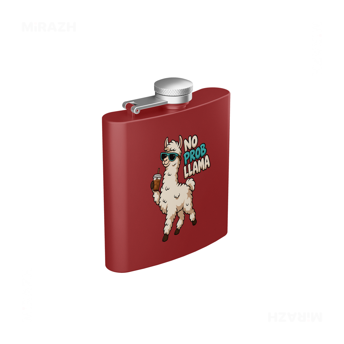 NoProbLlama Hip Flasks 03 Red