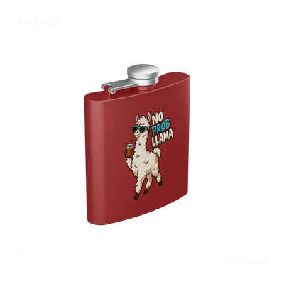 NoProbLlama Hip Flasks 03 Red
