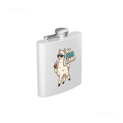NoProbLlama Hip Flasks 03 White