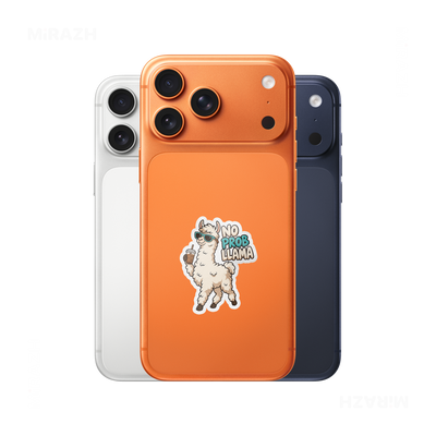 NoProbLlama Kiss Cut Sticker 04 White