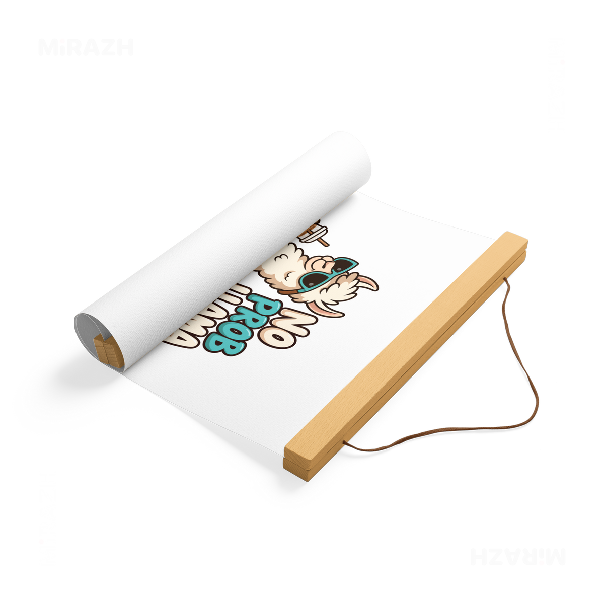 NoProbLlama Magnetic Hanger Poster 04 Natural Wood