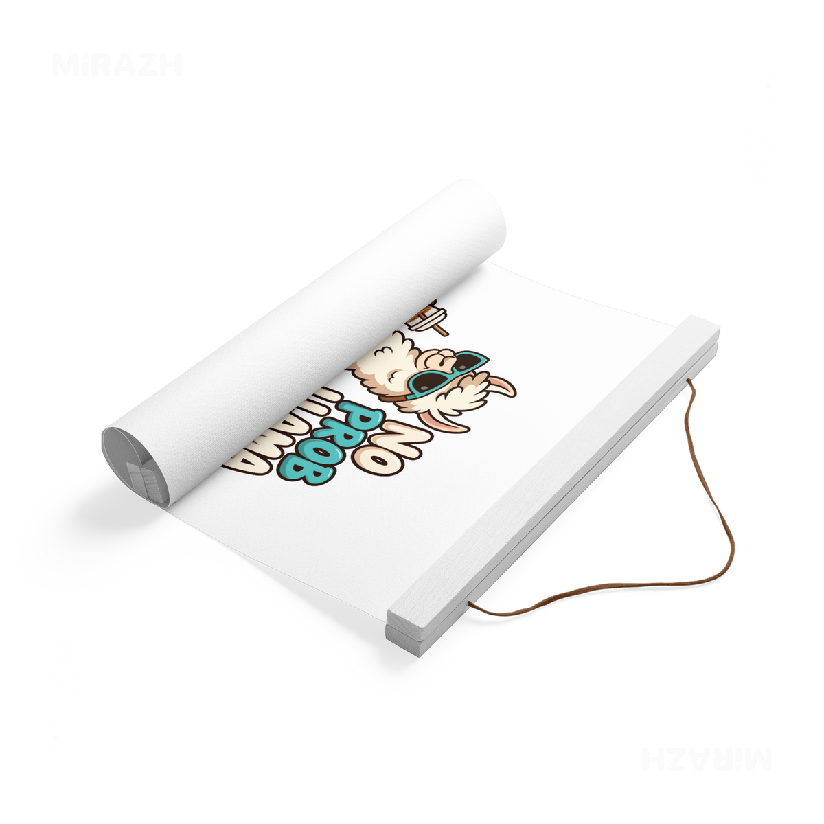NoProbLlama Magnetic Hanger Poster 04 White Wood