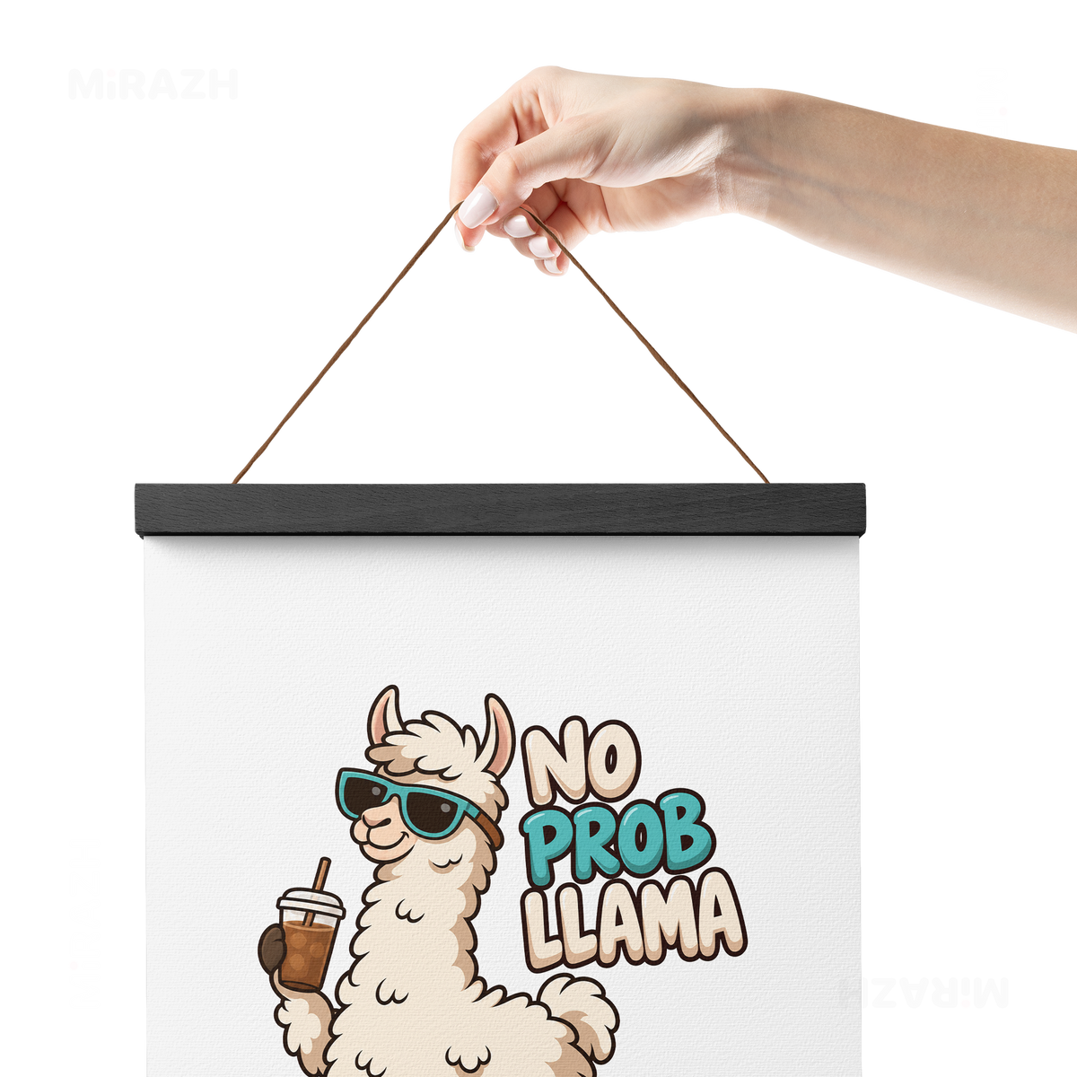 NoProbLlama Magnetic Hanger Poster 05 Black Wood