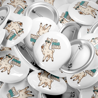 NoProbLlama Pin Buttons 06 Round
