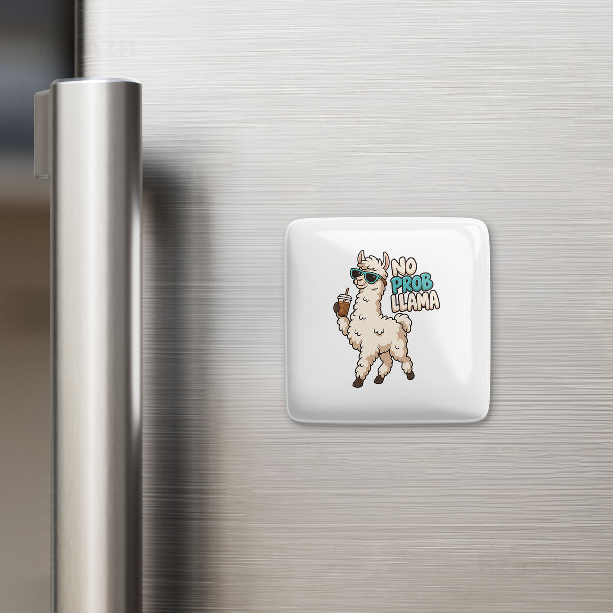 NoProbLlama Porcelain Magnet 02