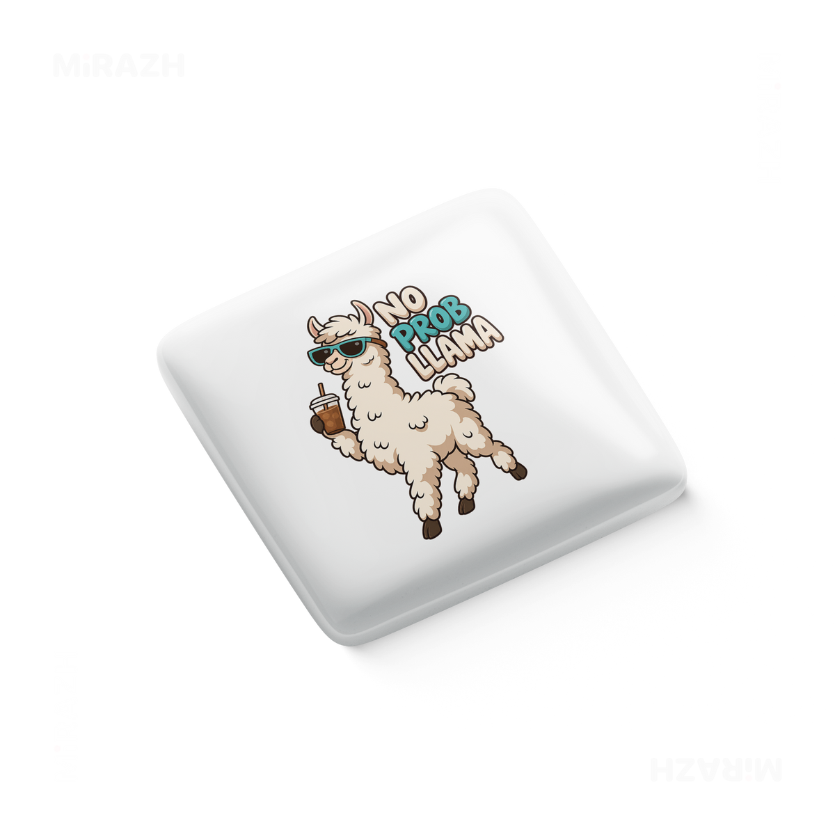 NoProbLlama Porcelain Magnet 03