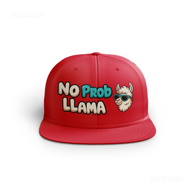 NoProbLlama Snapback Caps 01 Red DTF