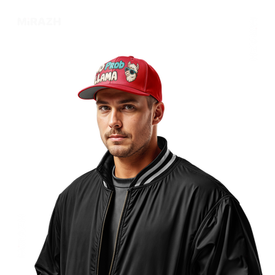 NoProbLlama Snapback Caps 02 Red DTF