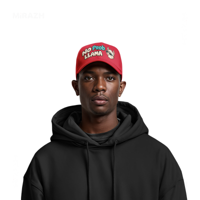 NoProbLlama Snapback Caps 06 Red DTF