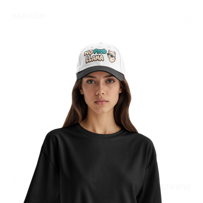 NoProbLlama Snapback Caps 07 White Black DTF