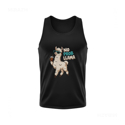 NoProbLlama Tank Tops 01 Black