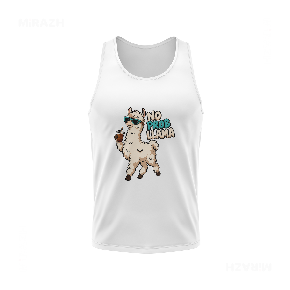 NoProbLlama Tank Tops 01 White