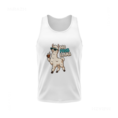 NoProbLlama Tank Tops 01 White