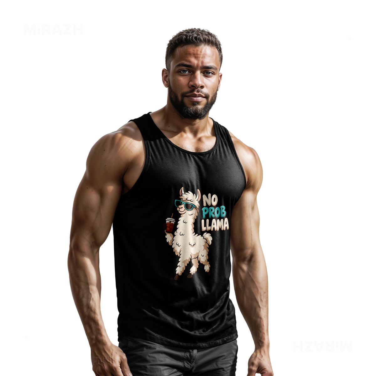 NoProbLlama Tank Tops 02 Black
