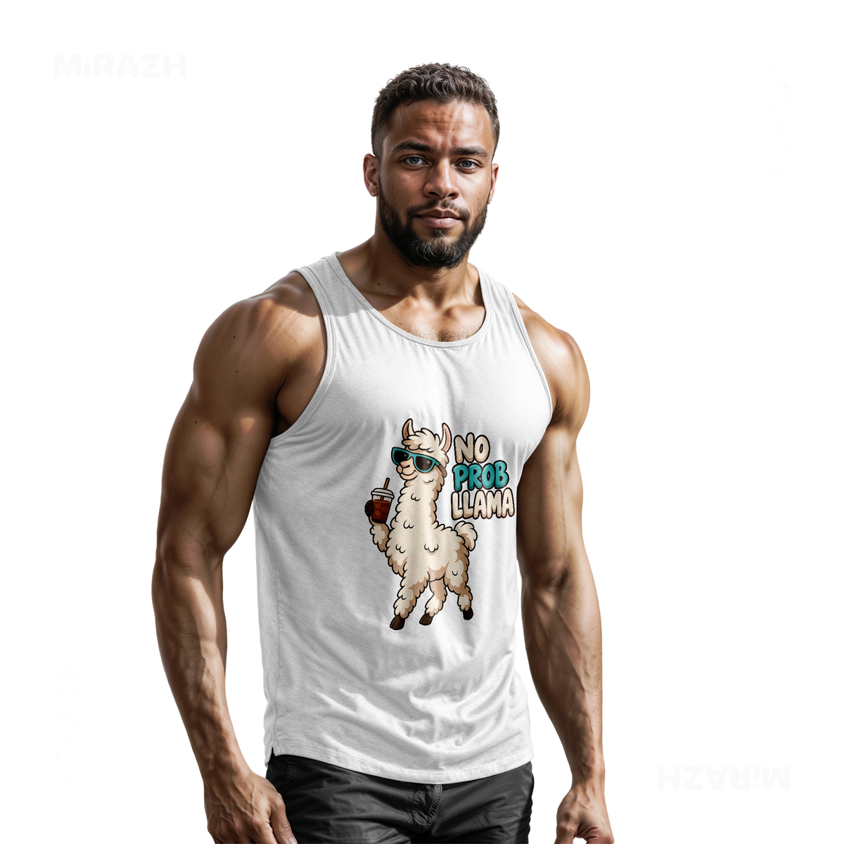 NoProbLlama Tank Tops 02 White