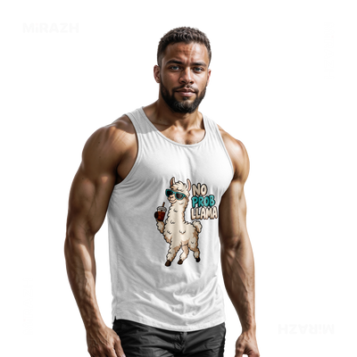 NoProbLlama Tank Tops 02 White