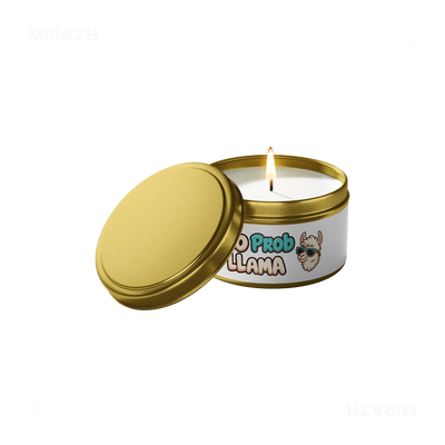NoProbLlama Tin Candle 01 Gold