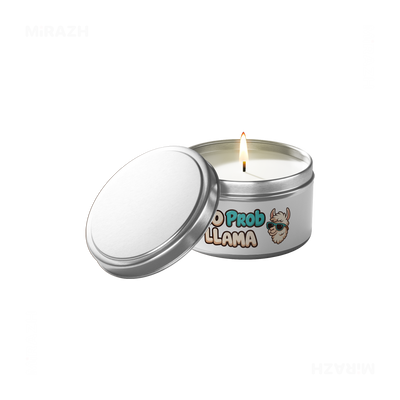 NoProbLlama Tin Candle 01 Silver