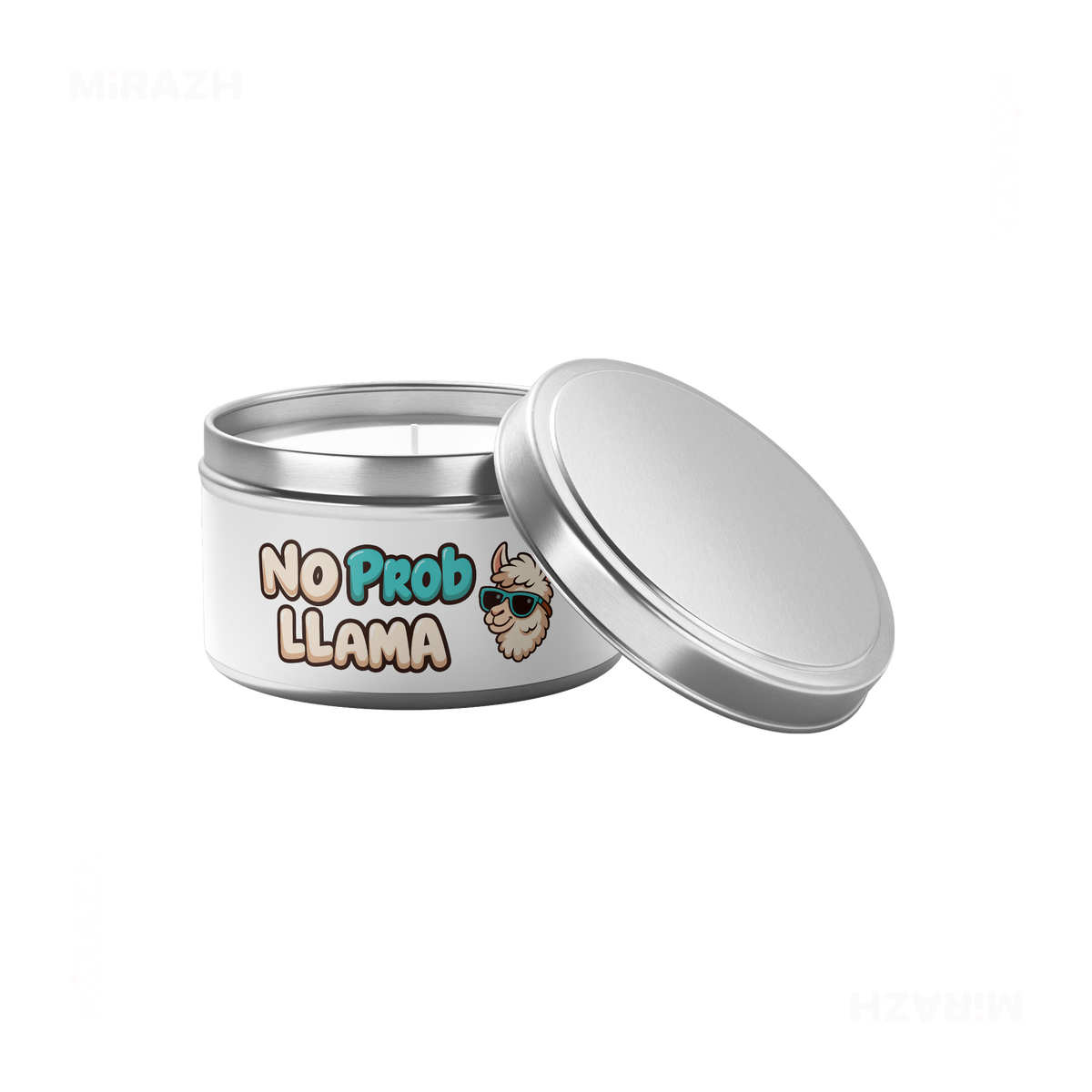 NoProbLlama Tin Candle 03 Silver