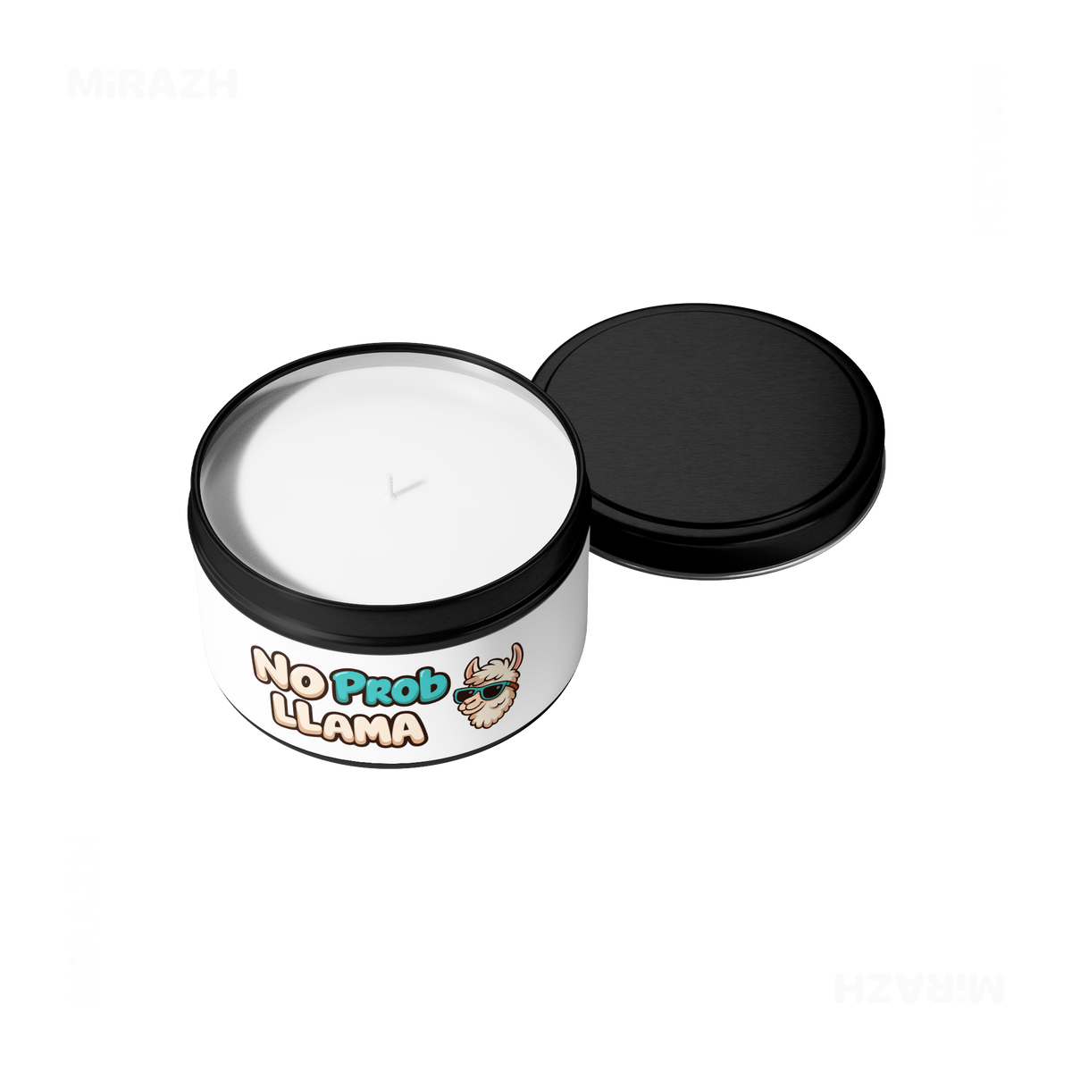 NoProbLlama Tin Candle 05 Black