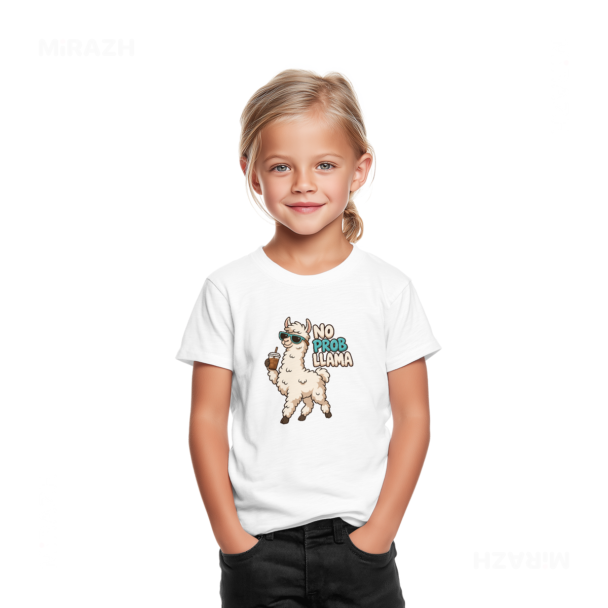 NoProbLlama Toddler T Shirt 02 White