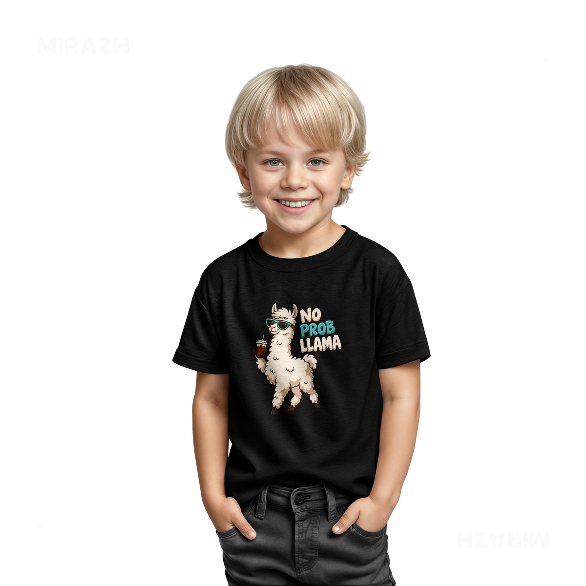 NoProbLlama Toddler T Shirt 03 Black