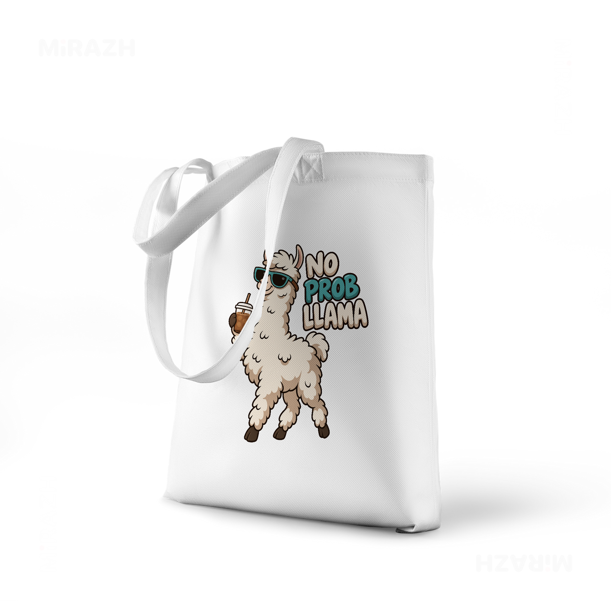 NoProbLlama Tote Bags 01 White