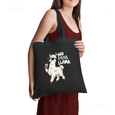 NoProbLlama Tote Bags 02 Black