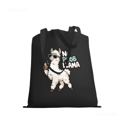 NoProbLlama Tote Bags 03 Black
