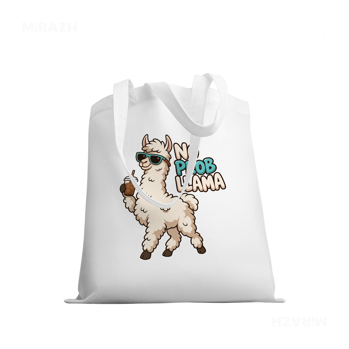 NoProbLlama Tote Bags 03 White