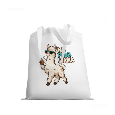 NoProbLlama Tote Bags 03 White