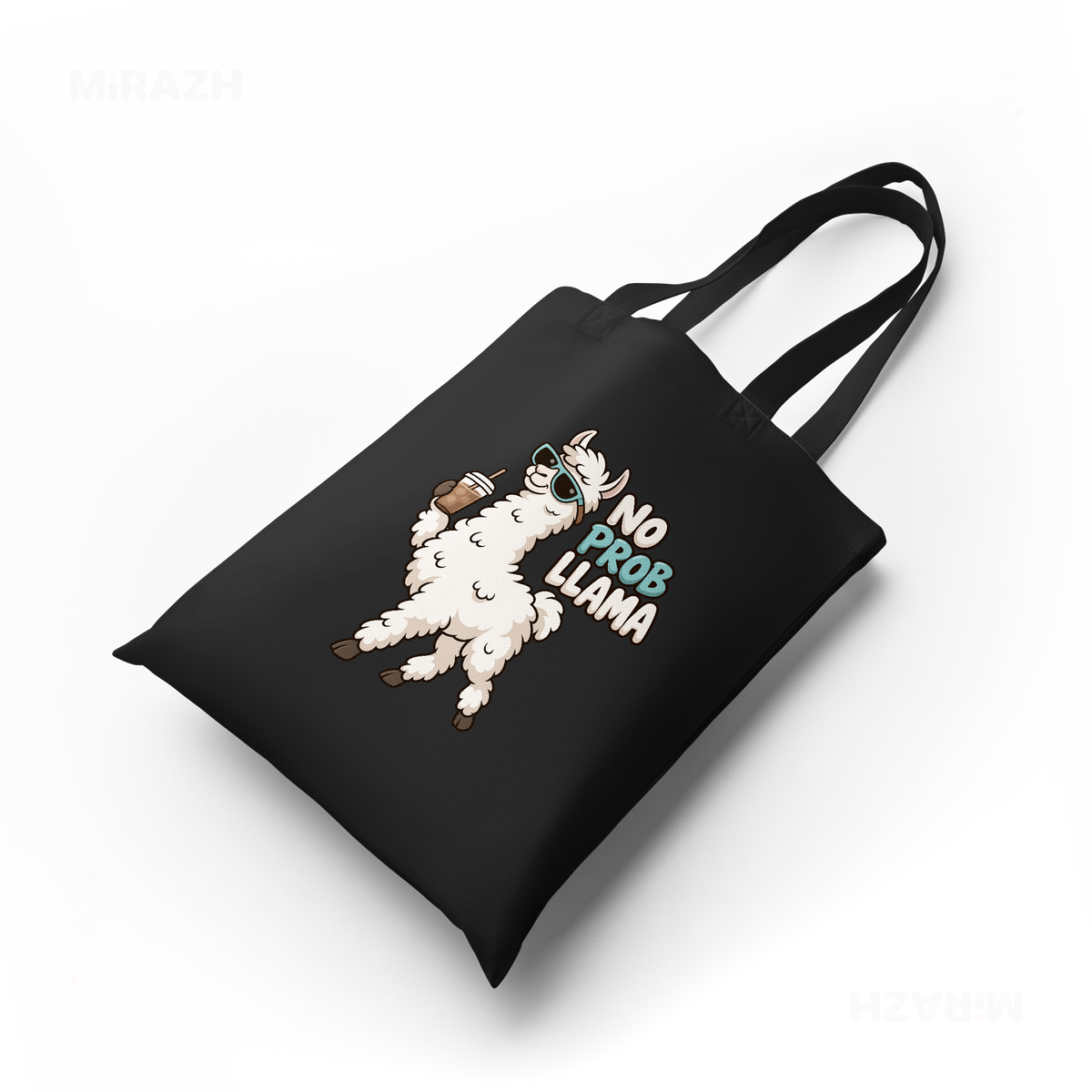 NoProbLlama Tote Bags 04 Black