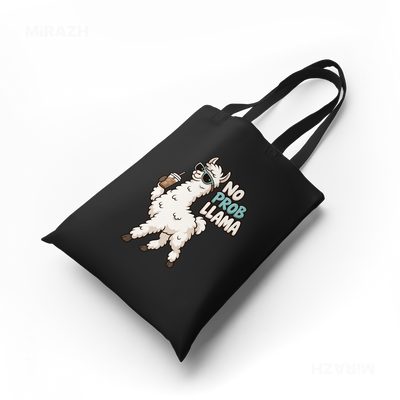 NoProbLlama Tote Bags 04 Black